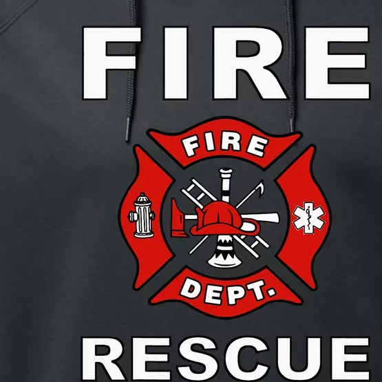 FIRE RESCUE FIRE FIGHTER FIREMAN Performance Fleece Hoodie