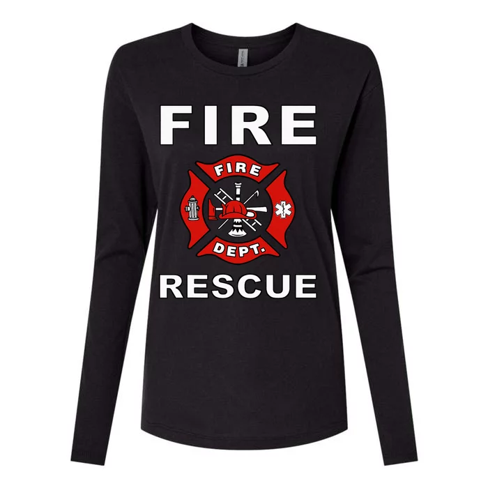 FIRE RESCUE FIRE FIGHTER FIREMAN Womens Cotton Relaxed Long Sleeve T-Shirt