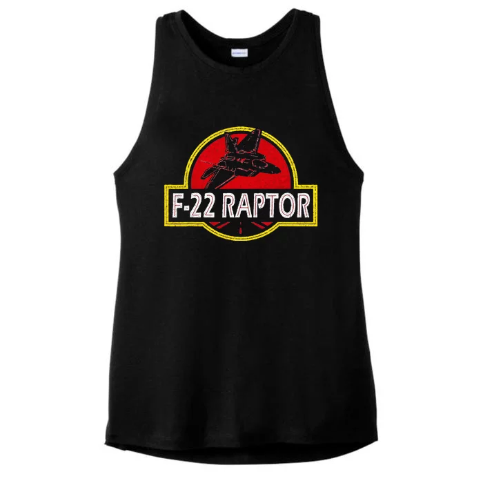 F22 Raptor Fighter Jet Pilot Airplane 4th Of July Vintage Ladies Tri-Blend Wicking Tank