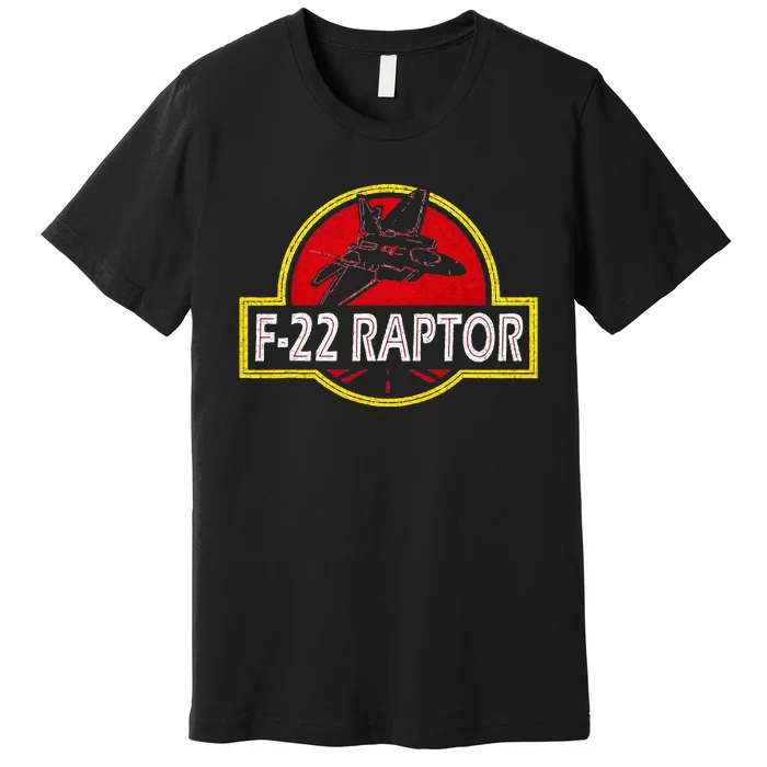 F22 Raptor Fighter Jet Pilot Airplane 4th Of July Vintage Premium T-Shirt