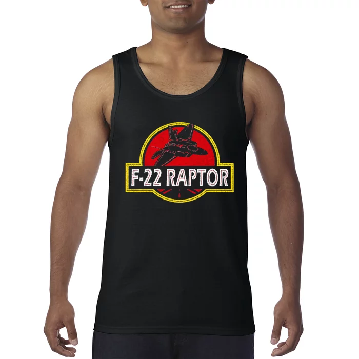 F22 Raptor Fighter Jet Pilot Airplane 4th Of July Vintage Tank Top