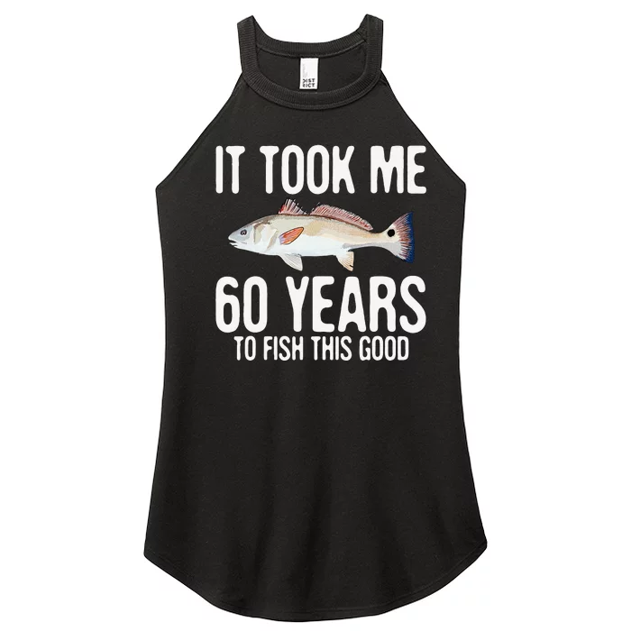 Funny Redfish Fishing 60th Birthday 60 Years To Fish Great Women’s Perfect Tri Rocker Tank