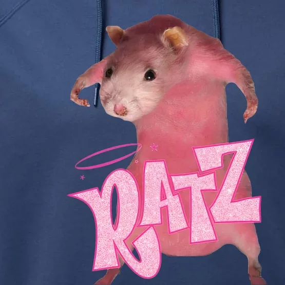 Funny Rat Funny Mouse Ratz Pink Ratz Mouse Meme Pink Rat Performance Fleece Hoodie