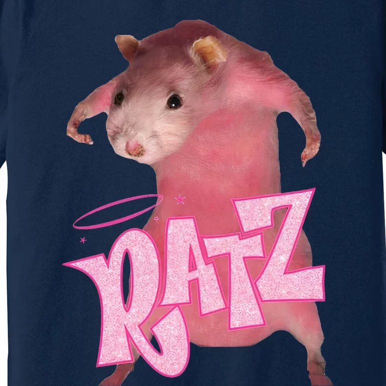 Funny Rat Funny Mouse Ratz Pink Ratz Mouse Meme Pink Rat Premium T-Shirt