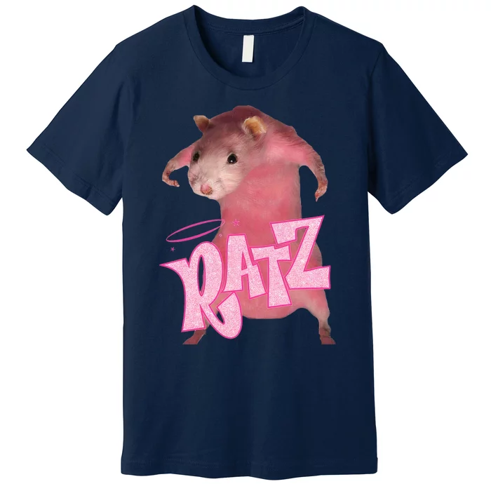 Funny Rat Funny Mouse Ratz Pink Ratz Mouse Meme Pink Rat Premium T-Shirt