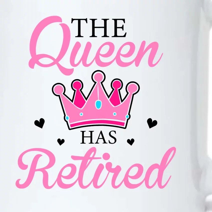 Funny Retirement Floral The Queen Has Retired Black Color Changing Mug