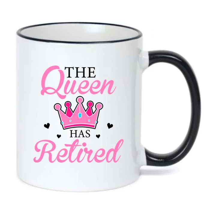 Funny Retirement Floral The Queen Has Retired Black Color Changing Mug