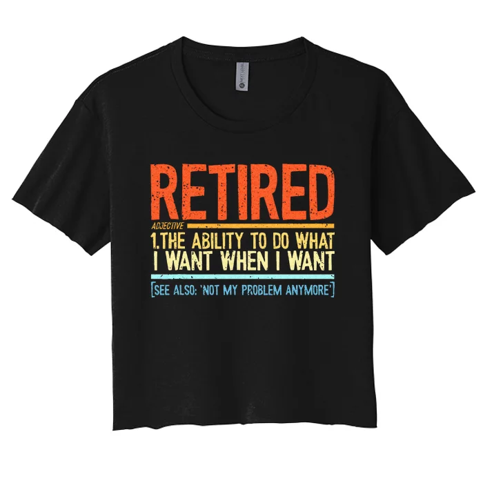 Funny Retired Funny Grandpa Funny Grandma Women's Crop Top Tee