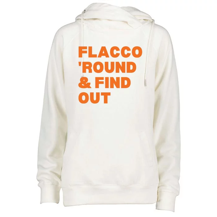 Flacco Round & Find Out Womens Funnel Neck Pullover Hood