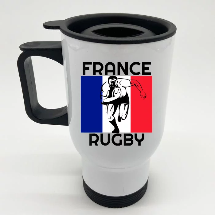 France Rugby Fan Front & Back Stainless Steel Travel Mug