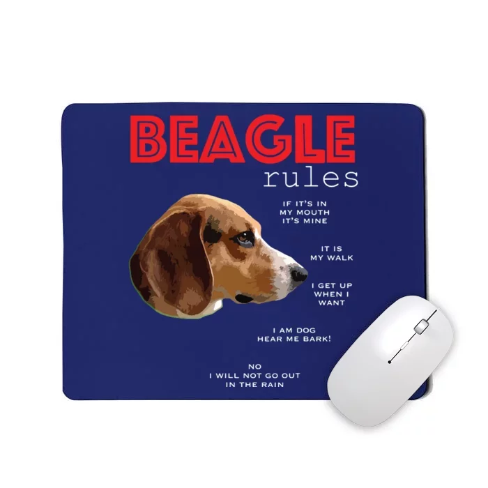 Funny Rules For The Owner Of A Beagle Mousepad