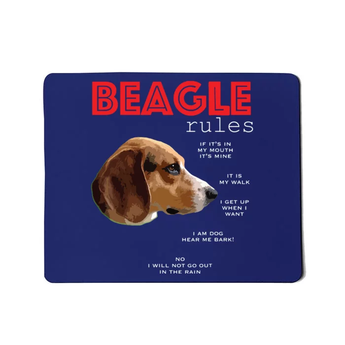 Funny Rules For The Owner Of A Beagle Mousepad