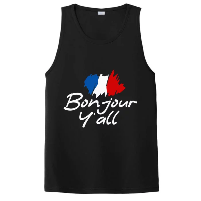 France Roots French Lover Bonjour YAll Performance Tank