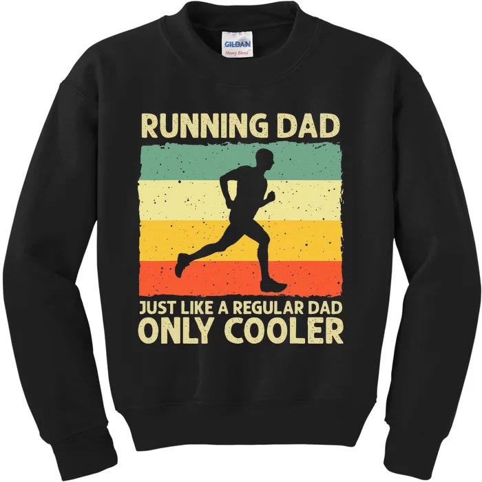 Funny Running For Men Dad Marathon Runner Coach Marathoner Kids Sweatshirt