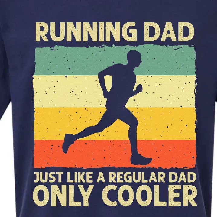 Funny Running For Men Dad Marathon Runner Coach Marathoner Sueded Cloud Jersey T-Shirt