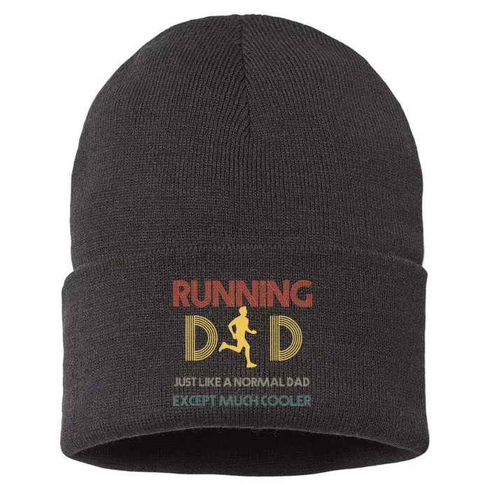 Father Runner - Father's Day Running Dad Sustainable Knit Beanie