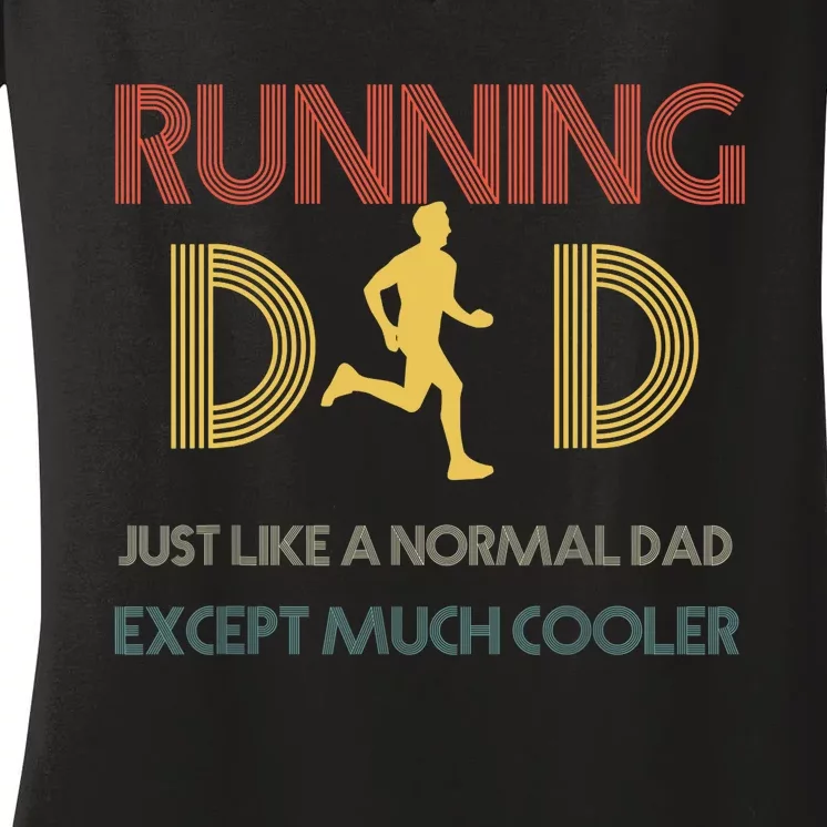 Father Runner - Father's Day Running Dad Women's V-Neck T-Shirt