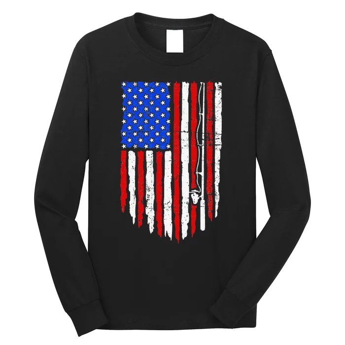 Fishing Retro Fishing Patriotic Fishing Long Sleeve Shirt