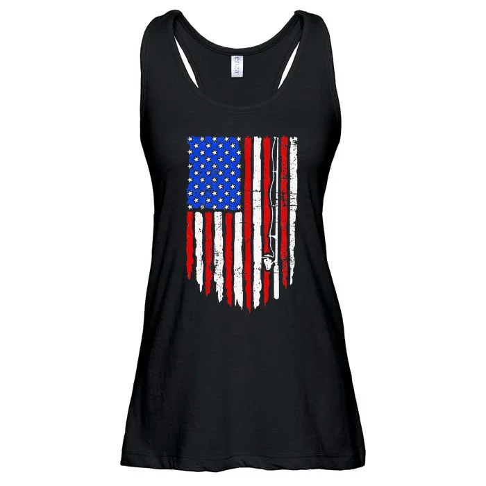 Fishing Retro Fishing Patriotic Fishing Ladies Essential Flowy Tank