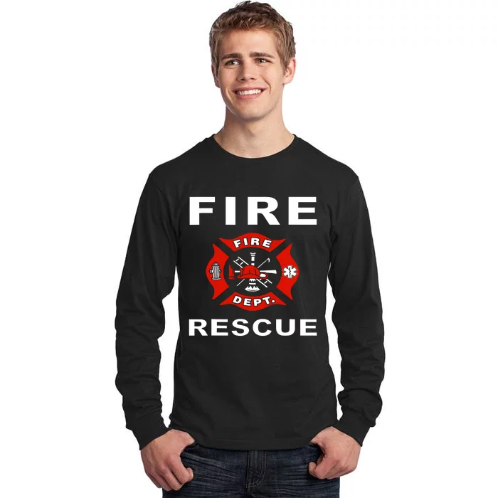 Fire Rescue Fire Fighter Fireman Tall Long Sleeve T-Shirt