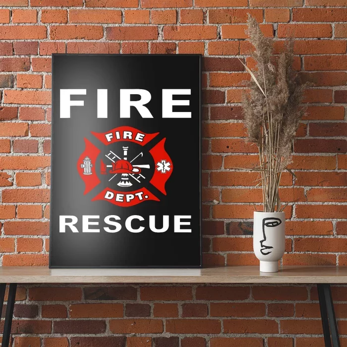 Fire Rescue Fire Fighter Fireman Poster