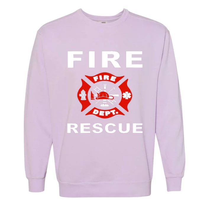 Fire Rescue Fire Fighter Fireman Garment-Dyed Sweatshirt