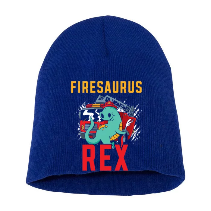 Firesaurus Rex Fire Fire Rescue Firefighter Dinosaur Cool Gift Short Acrylic Beanie