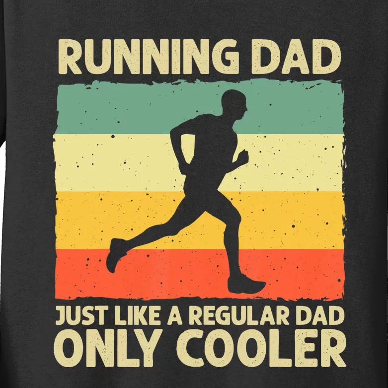 Funny Running For Dad Marathon Runner Coach Marathoner Kids Long Sleeve Shirt