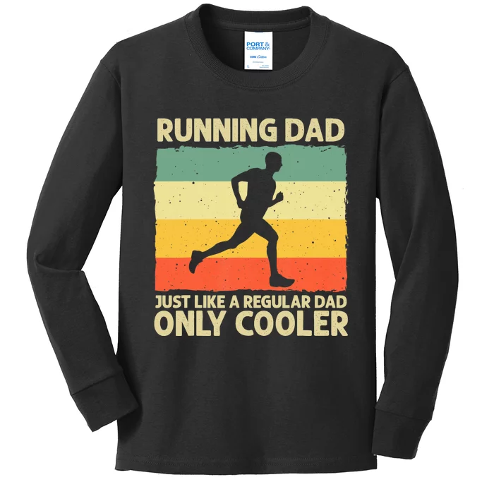 Funny Running For Dad Marathon Runner Coach Marathoner Kids Long Sleeve Shirt