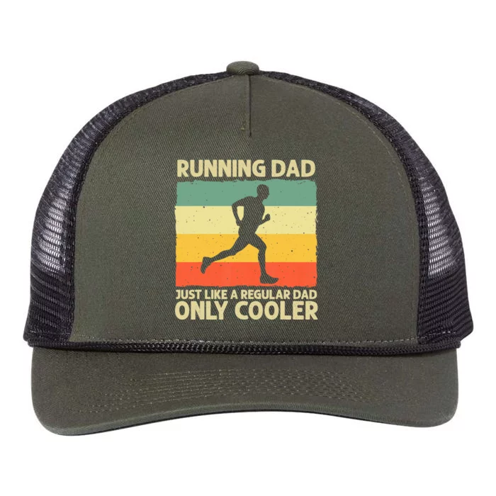 Funny Running For Dad Marathon Runner Coach Marathoner Retro Rope Trucker Hat Cap