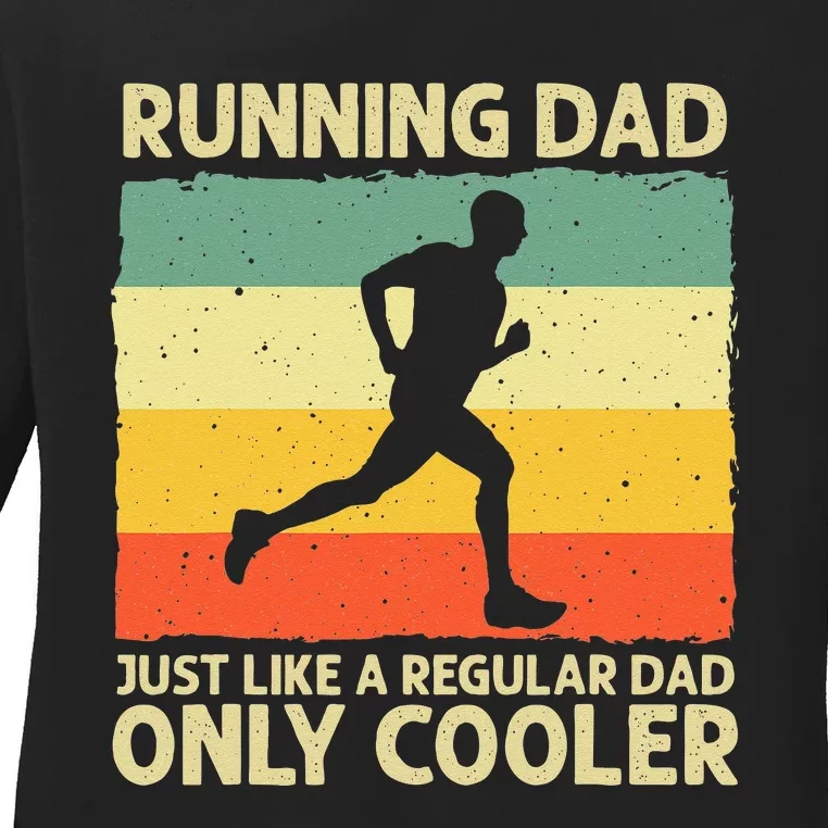 Funny Running For Men Dad Marathon Runner Coach Marathoner Ladies Long Sleeve Shirt