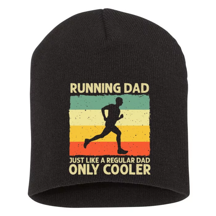 Funny Running For Men Dad Marathon Runner Coach Marathoner Short Acrylic Beanie