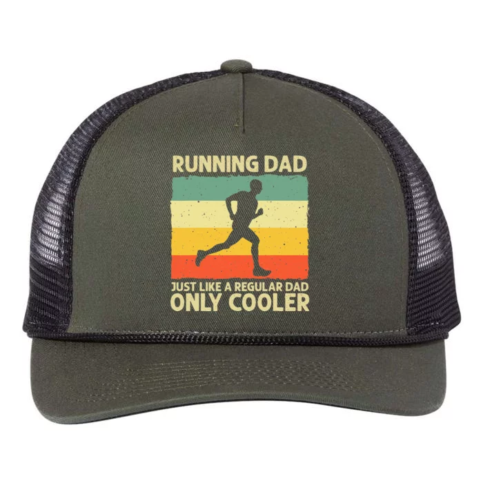 Funny Running For Men Dad Marathon Runner Coach Marathoner Retro Rope Trucker Hat Cap