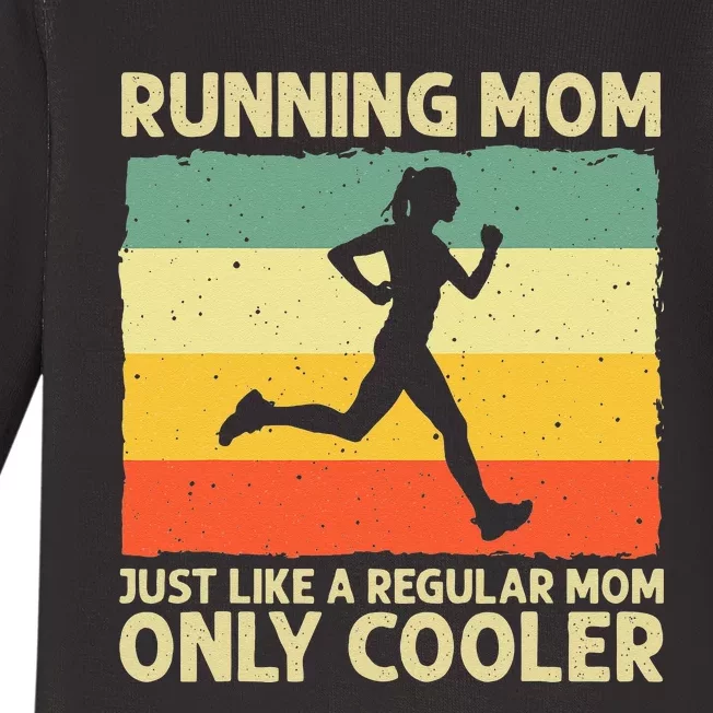 Funny Running For Women Mom Marathoner Runner Coach Racing Baby Long Sleeve Bodysuit