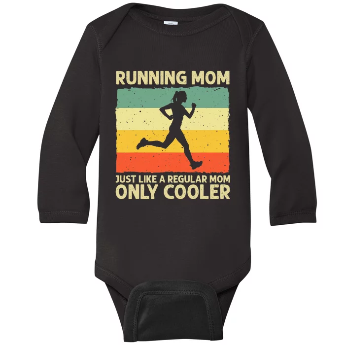 Funny Running For Women Mom Marathoner Runner Coach Racing Baby Long Sleeve Bodysuit