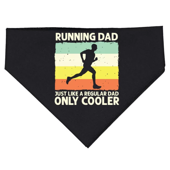 Funny Running For Men Dad Marathon Runner Coach Marathoner USA-Made Doggie Bandana