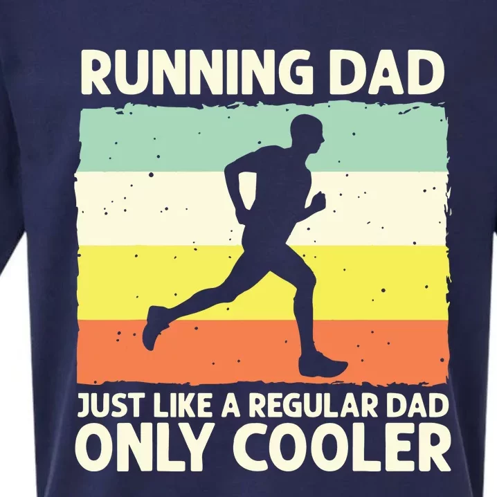 Funny Running For Men Dad Marathon Runner Coach Marathoner Sueded Cloud Jersey T-Shirt