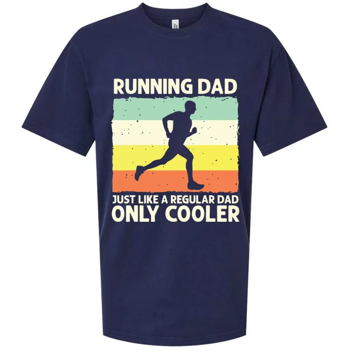 Funny Running For Men Dad Marathon Runner Coach Marathoner Sueded Cloud Jersey T-Shirt