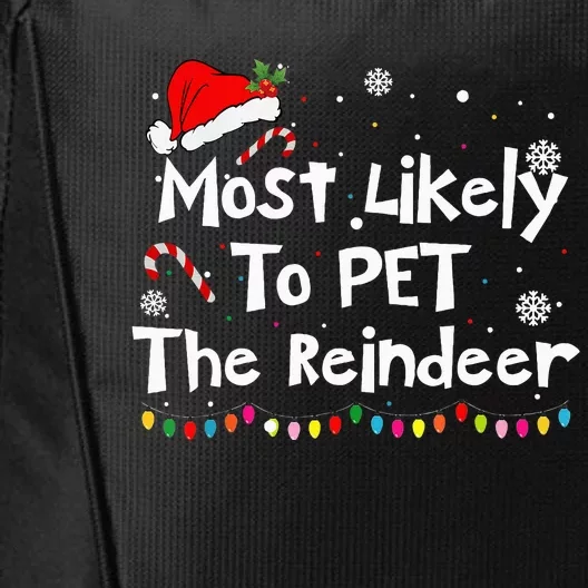 Funny Reindeer Family Christmas Holiday Santa Claus Hat City Backpack