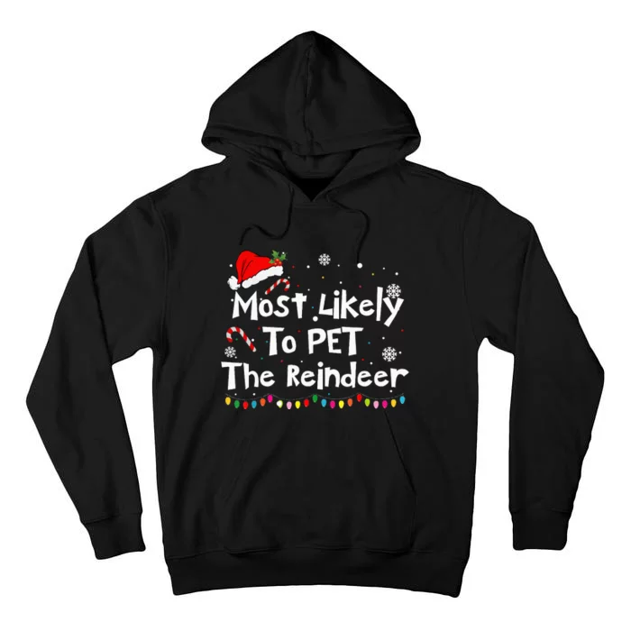 Funny Reindeer Family Christmas Holiday Santa Claus Hat Tall Hoodie