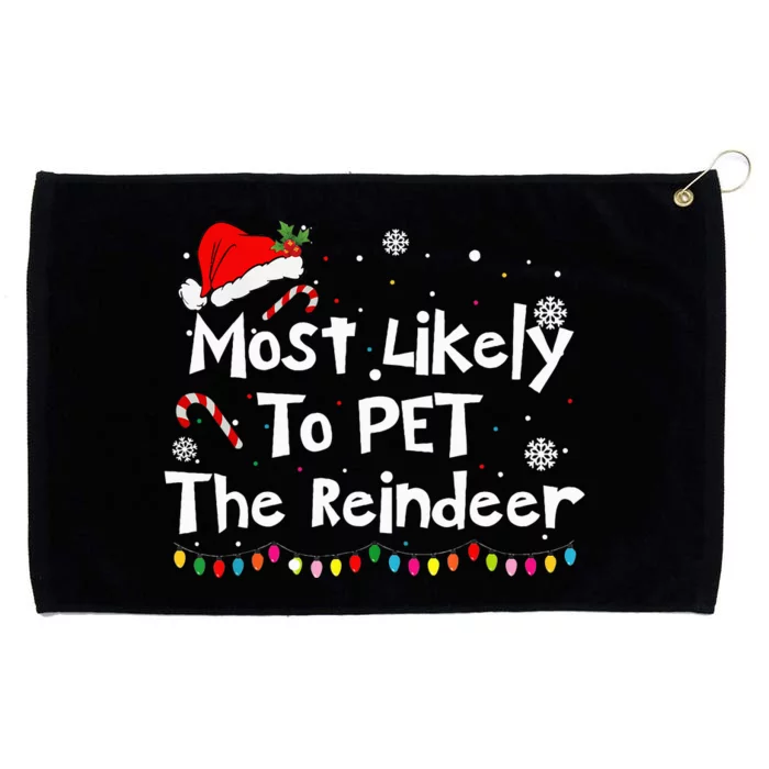 Funny Reindeer Family Christmas Holiday Santa Claus Hat Grommeted Golf Towel