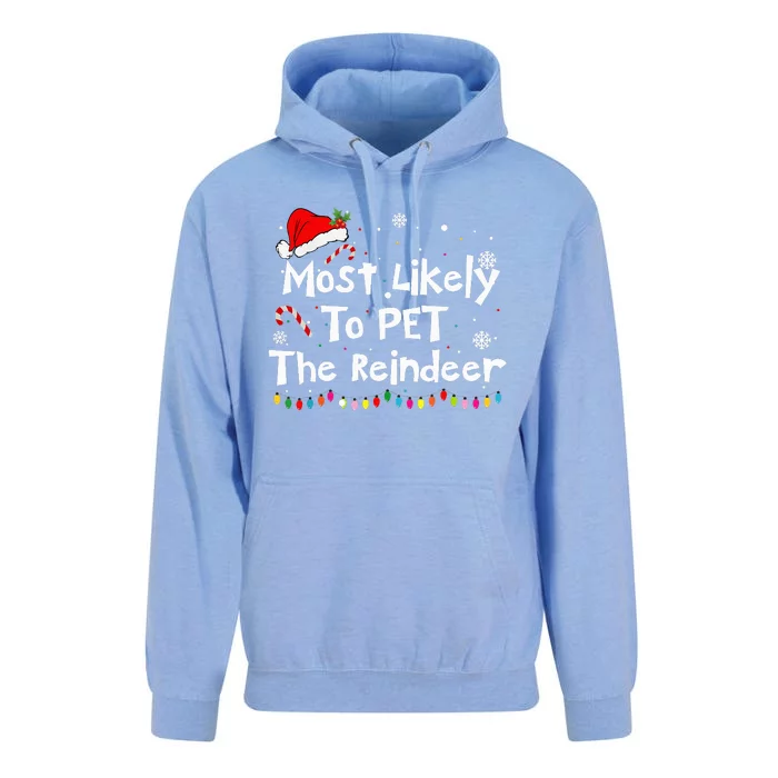 Funny Reindeer Family Christmas Holiday Santa Claus Hat Unisex Surf Hoodie