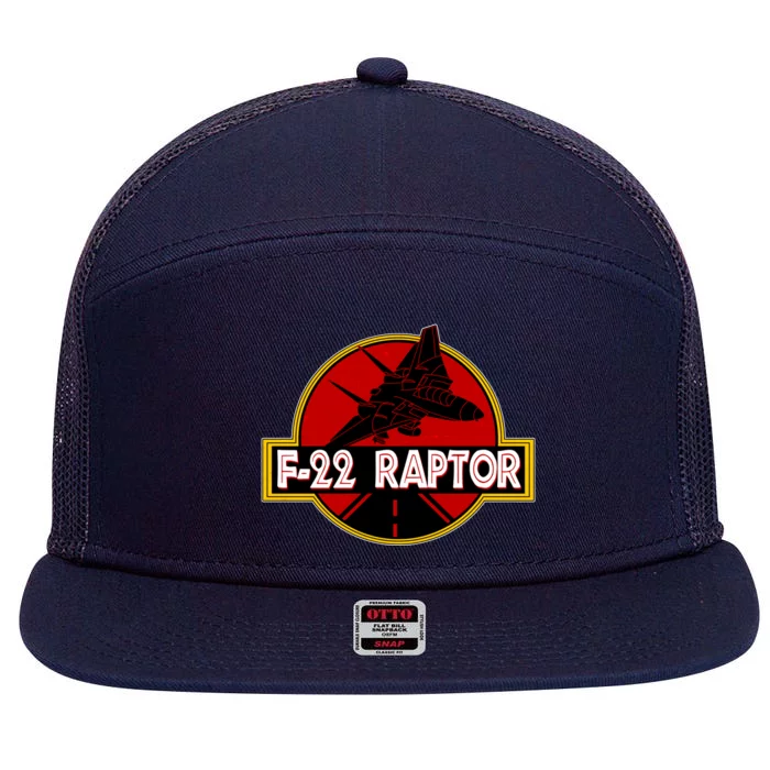 F22 Raptor Fighter Jet 7 Panel Mesh Trucker Snapback Hat