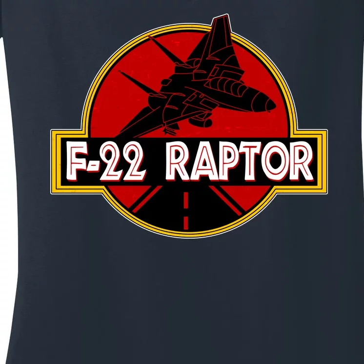 F22 Raptor Fighter Jet Women's V-Neck T-Shirt