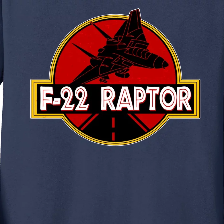 F22 Raptor Fighter Jet Kids Long Sleeve Shirt