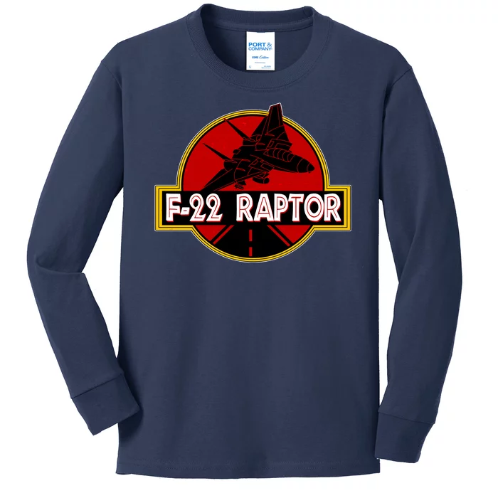 F22 Raptor Fighter Jet Kids Long Sleeve Shirt