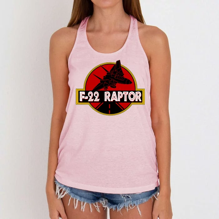 F22 Raptor Fighter Jet Women's Knotted Racerback Tank