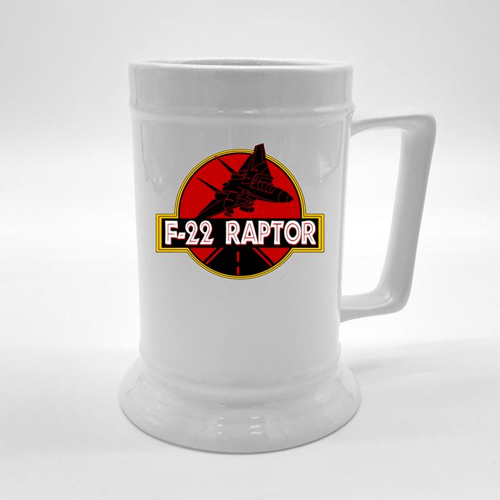 F22 Raptor Fighter Jet Front & Back Beer Stein