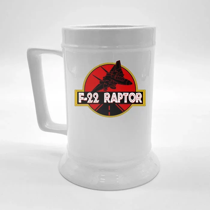 F22 Raptor Fighter Jet Front & Back Beer Stein