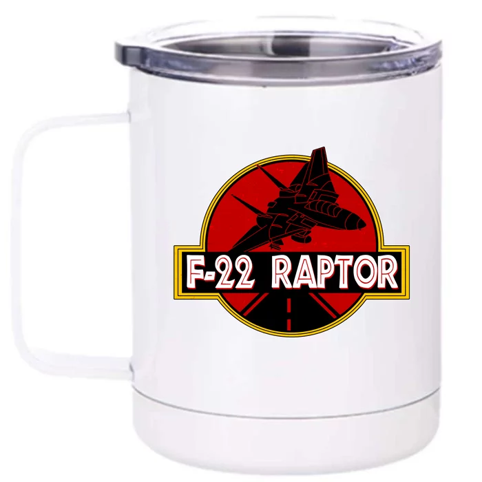 F22 Raptor Fighter Jet Front & Back 12oz Stainless Steel Tumbler Cup